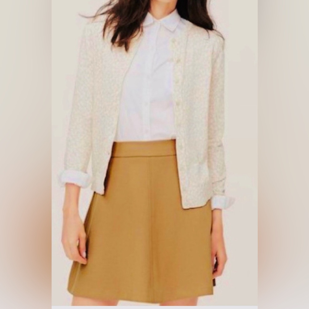 LOFT Camel A-Line Skirt